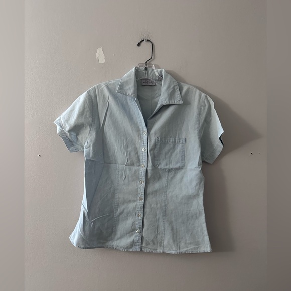 paul harris denim Tops - Light wash Jean Short-Sleeve Denim Jacket Vintage